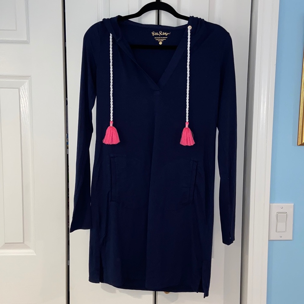 Lilly Pulitzer navy coverup dress